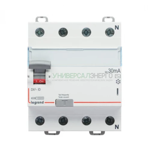 Выключатель дифференциального тока (УЗО) 4п 63А 300мА тип AS DX3 N справа Leg 411801 фото 3