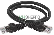 Патч-корд кат.6 UTP PVC 1м черн. ITK PC09-C6U-1M