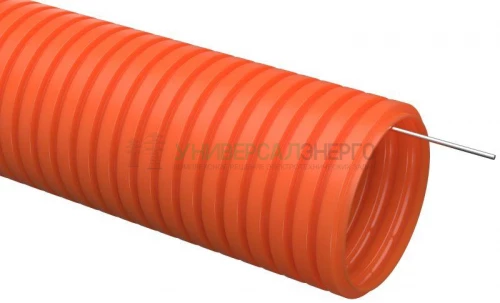 Труба гофрированная ПНД тяжелая d16мм с протяжкой оранж. (уп.100м) IEK CTG21-16-K09-100