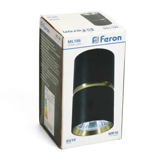 Светильник потолочный Feron ML186 Barrel ZEN MR16 GU10 35W 230V,  чёрный, золото 48639 фото 9