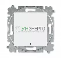 Выключатель кнопочный 1-кл. СП Levit IP20 с подсветкой бел./бел. ABB 2CHH599147A6003