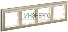 Рамка 4-м BRITE РУ-4-Бр беж./шампань IEK BR-M42-12-3-K10 Рамка 4-м BRITE РУ-4-Бр беж./шампань IEK BR-M42-12-3-K10