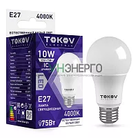 Лампа светодиодная 10Вт А60 4000К Е27 176-264В TOKOV ELECTRIC TKE-A60-E27-10-4K