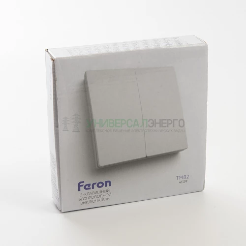 Выключатель беспроводной FERON, TM82 SMART, 230V, 500W, двухклавишный, белый 41129 фото 9