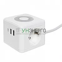 Удлинитель "Куб" 2х1.3м 2USB 2.4А+Type C + Ночник 1кв.мм EKF UBA-CUB-2-TC Удлинитель "Куб" 2х1.3м 2USB 2.4А+Type C + Ночник 1кв.мм EKF UBA-CUB-2-TC