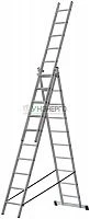 Лестница трехсекционная 3х10 H=285/481/674см 12.19кг алюм. FIT 65435