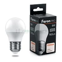 Лампа светодиодная Feron.PRO LB-1409 Шарик E27 9W 4000K 38081
