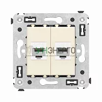 Розетка компьютерная 2-м СП Avanti "Ванильная дымка" RJ45 кат.6 без шторок механизм DKC 4405694