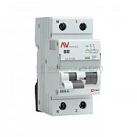 Выключатель автоматический дифференциального тока 2п (1P+N) D 32А 30мА тип AC 6кА DVA-6 Averes EKF rcbo6-1pn-32D-30-ac-av
