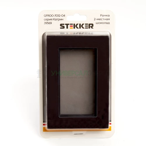 Рамка  2-местная (без перемычки) STEKKER, GFR00-7012-04, серия Катрин, шоколад 39569 фото 3