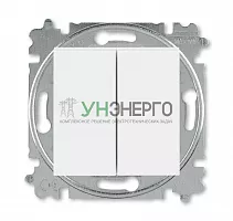 Выключатель кнопочный 2-кл. СП Levit IP20 бел./бел. ABB 2CHH598745A6003