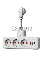 Удлинитель с сетевым фильтром 3х0.3м 10А 2USB + 1USBC 2500Вт ПВС 3х1 компакт бел. КОСМОС FRKsm0.3m-3g(W)USB Удлинитель с сетевым фильтром 3х0.3м 10А 2USB + 1USBC 2500Вт ПВС 3х1 компакт бел. КОСМОС FRKsm0.3m-3g(W)USB