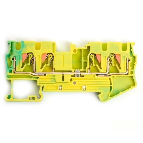 Зажим пружинный, 4-проводной проходной ЗНИ - 4 ,JXB PT 4 , желтый,зеленый LD574-1-40 49262 фото 3