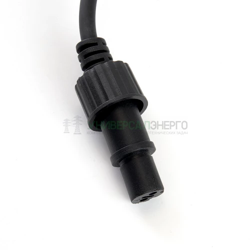 Сетевой шнур для гирлянд 3м, 2*0.5мм2. IP44, черный, DM403 48190 фото 3