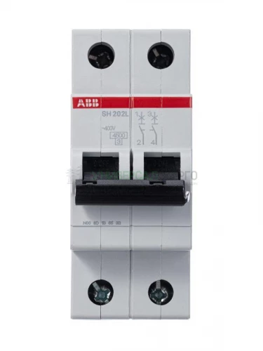 Выключатель автоматический модульный 2п B 50А 4.5кА SH202L B50 ABB 2CDS242001R0505 фото 2