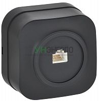 Розетка компьютерная ОП RJ45 кат.5E GLORY РК10-ХЧм черн. матов. IEK EKH10-K02M