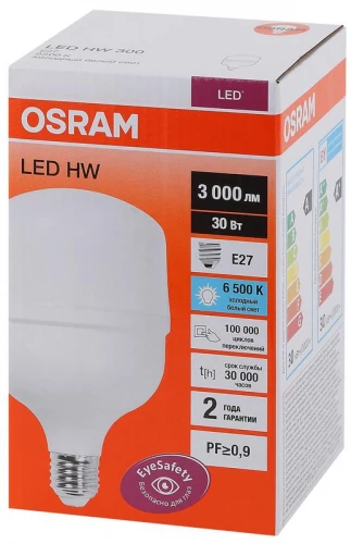 Лампа светодиодная высокомощная LED HW 30Вт T матовая 6500К холод. бел. E27 3000лм 140-265В угол пучка 200град. PF>/=09 (замена 300Вт) OSRAM 4058075576797 фото 3