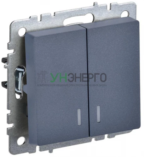Выключатель 2-кл. СП BRITE ВС10-2-1-БрМ 10А с индик. механизм маренго IEK BR-V20-1-10-K35