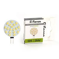 Лампа светодиодная Feron LB-16 G4 3W 12V 4000K 25093