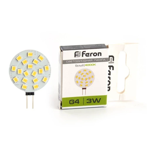 Лампа светодиодная Feron LB-16 G4 3W 12V 4000K 25093