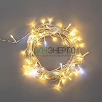 Гирлянда светодиодная "Нить" 10м 75LED тепл. бел. 1.7Вт 230В IP44 эффект мерцания провод прозр. Neon-Night 305-526