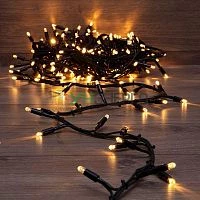 Гирлянда светодиодная "Кластер" 10м 200LED тепл. бел. 18Вт IP67 соединяемая провод каучук черн. Neon-Night 315-256 Гирлянда светодиодная "Кластер" 10м 200LED тепл. бел. 18Вт IP67 соединяемая провод каучук черн. Neon-Night 315-256