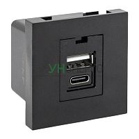 Розетка USB 2-м A+C 2.1А без индикатора черн. матов. EKF E2MR2B-21USB-10-AC Розетка USB 2-м A+C 2.1А без индикатора черн. матов. EKF E2MR2B-21USB-10-AC