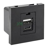 Розетка USB 2-м A+C 2.1А без индикатора черн. матов. EKF E2MR2B-21USB-10-AC Розетка USB 2-м A+C 2.1А без индикатора черн. матов. EKF E2MR2B-21USB-10-AC
