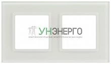 Рамка 2-м Elegance 14-5102-01М для розеток и выключателей стекло матов. бел. Эра Б0065834