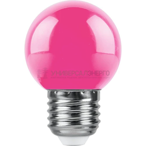 Лампа светодиодная Feron LB-37 Шарик E27 1W розовый 38123 фото 7