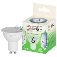 Лампа светодиодная GREEN LINE MR16-6W-865-GU10 GL 6Вт софит 6500К свет холод. GU10 Эра Б0067079