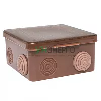 Коробка распаячная КМР-030-014 с крышкой 100х100х55 8 мембранных вводов IP54 темн. дерево PROxima EKF plc-kmr-030-014-t