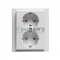 Розетка 1-м СП Impressivo 16А IP20 230В Double Schuko с рамкой бел. ABB 2TKA000952G1