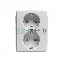 Розетка 2-м СП Impressivo 16А IP20 230В Double Schuko бел. ABB 2TKA00000431