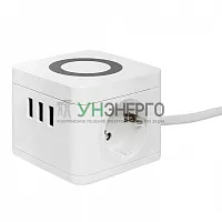 Удлинитель "Куб" 2х1.3м 3USB 2.4А+зарядное устройство 1кв.мм EKF UBA-CUB-3-WC Удлинитель "Куб" 2х1.3м 3USB 2.4А+зарядное устройство 1кв.мм EKF UBA-CUB-3-WC