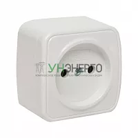 Розетка 1-м ОП Минск 10А IP20 без заземл. бел. Basic EKF EGR10-022-10