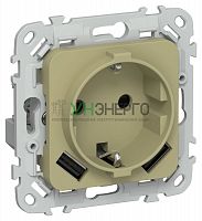 Розетка 1-м СП FLITE РСЮша11-1-ФлО 16А с USB A+A 3.1А с заземл. с защ. шторками безвинтовое крепление механизм олив. IEK FI-R14-16-1-U21-D31-K26 Розетка 1-м СП FLITE РСЮша11-1-ФлО 16А с USB A+A 3.1А с заземл. с защ. шторками безвинтовое крепление механизм олив. IEK FI-R14-16-1-U21-D31-K26