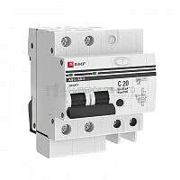 Выключатель автоматический дифференциального тока C 20А  30мА тип AC 6кА АД-2 (электрон.) защита 270В PROxima EKF DA2-6-20-30-pro
