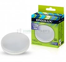 Лампа светодиодная LED-GX53-12W-GX53-6K 12Вт GX53 6500К 180-280В Ergolux 14238