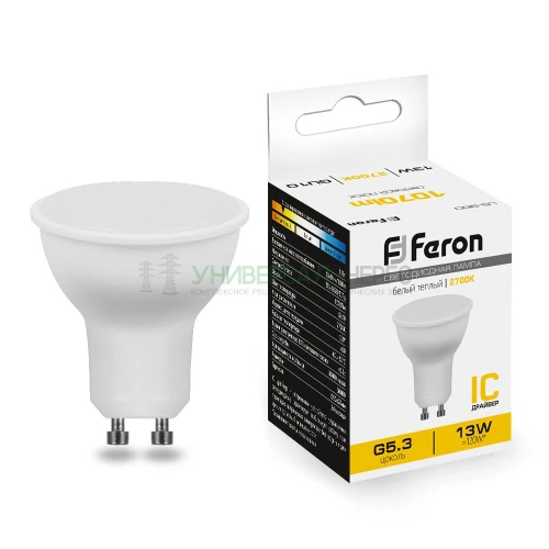 Лампа светодиодная Feron LB-960 MR16 GU10 13W 2700K 38191 фото 2
