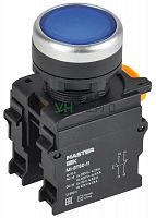Кнопка d22мм 1НО+1НЗ MASTER син. IEK MI-BT60-11-3-22-K07