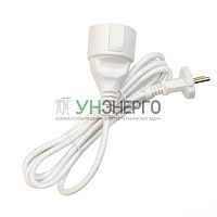 Удлинитель-шнур 1х2м без заземл. 10А IP20 ПВС 2х1 бел. DOMTOK 2335 Удлинитель-шнур 1х2м без заземл. 10А IP20 ПВС 2х1 бел. DOMTOK 2335