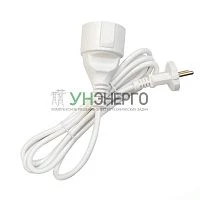 Удлинитель-шнур 1х2м без заземл. 10А IP20 ПВС 2х1 бел. DOMTOK 2335 Удлинитель-шнур 1х2м без заземл. 10А IP20 ПВС 2х1 бел. DOMTOK 2335