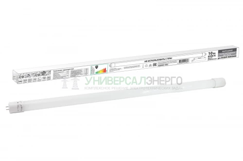 Лампа светодиодная НЛ-Т8-10 Вт-230 В-6500 К–G13, 600 мм, матовая, стекло, непов. Народная