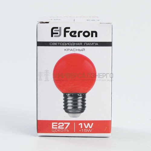 Лампа светодиодная Feron LB-37 Шарик E27 1W Красный 25116 фото 4
