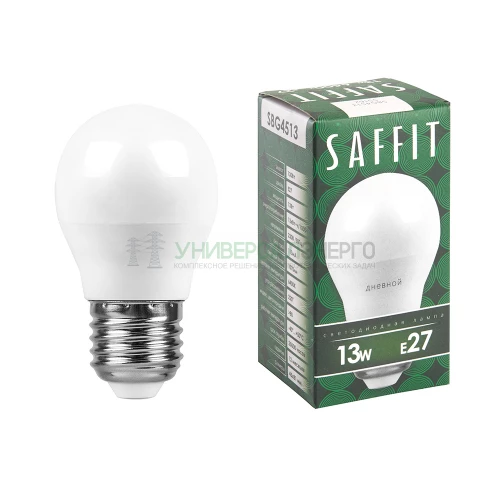 Лампа светодиодная SAFFIT SBG4513 Шарик E27 13W 6400K 55162