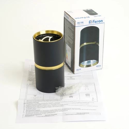 Светильник потолочный Feron ML186 Barrel ZEN MR16 GU10 35W 230V,  чёрный, золото 48639 фото 8