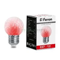 Лампа-строб Feron LB-377 Шарик прозрачный E27 1W красный 38210