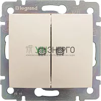 Механизм переключателя проходного 2-кл. СП Valena 10А IP31 250В с подсветкой сл. кость Leg 774112