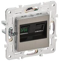 Розетка компьютерная двойн. RJ45 кат.5E SKANDY SK-K03N никель IEK SK-K20-1-K50